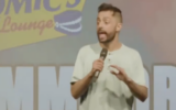 US comedian Sammy Obeid gestures during a performance in a video uploaded to social media on August 21, 2025. (Screen capture: Sammy Obeid via X)